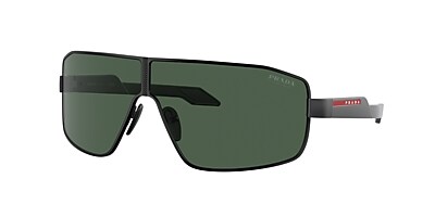 Prada Linea Rossa PS 54YS 74 Dark Green Black Sunglasses