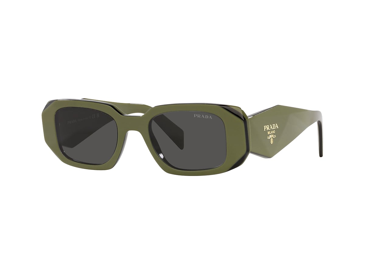 Prada PR 17WS 49 Dark Grey & Sage/Black Sunglasses | Sunglass