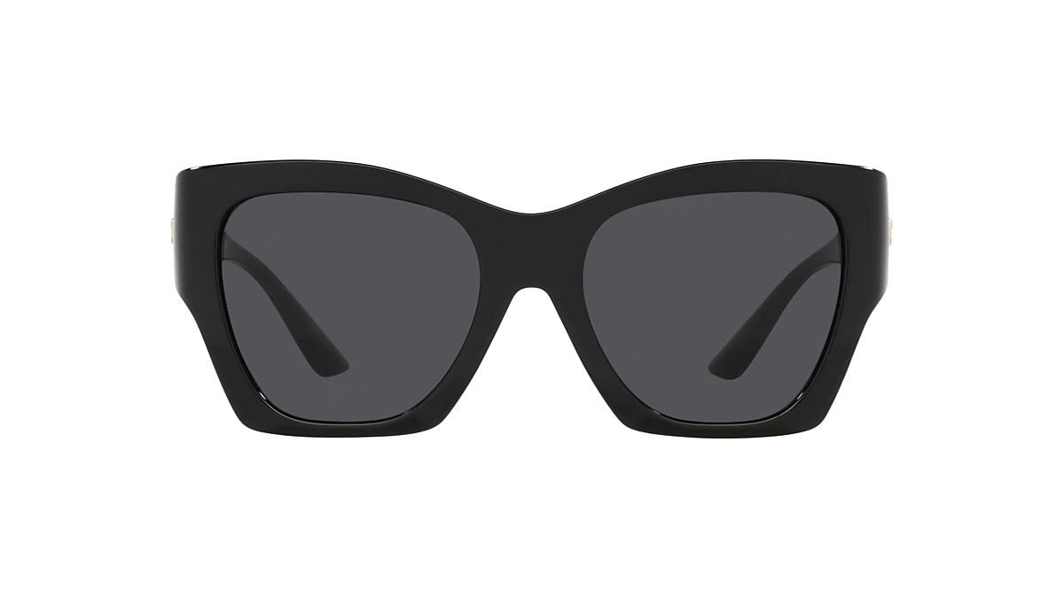VERSACE VE4452 Black - Women Luxury Sunglasses, Dark Grey Lens