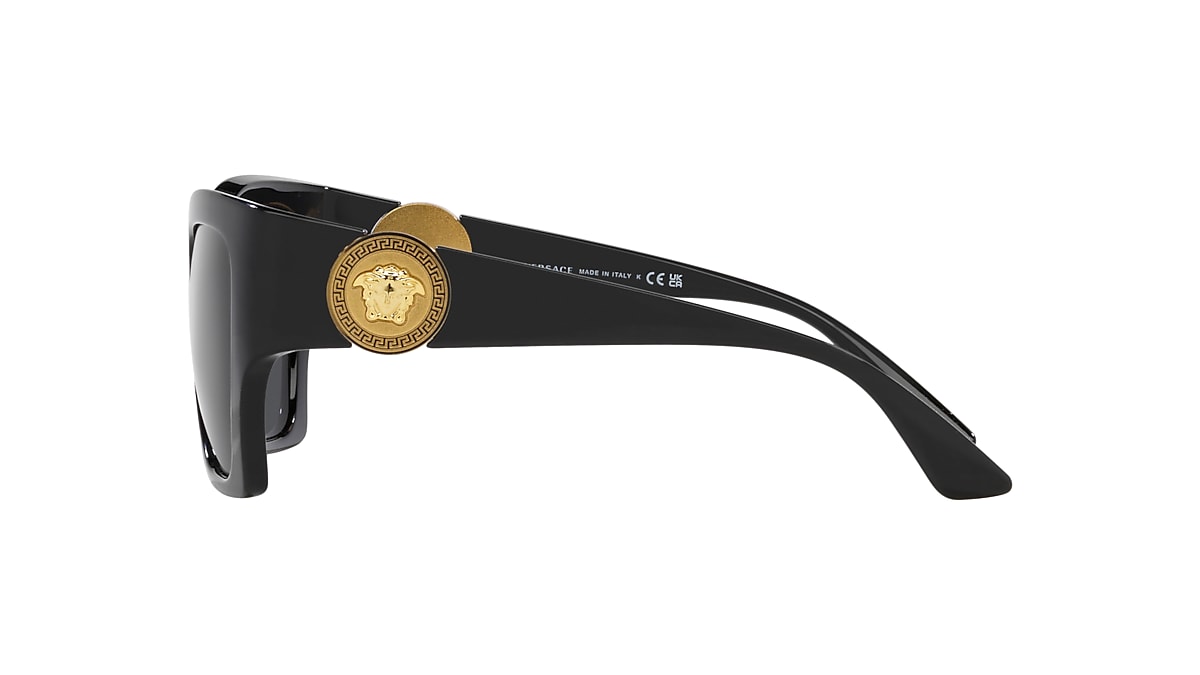 VERSACE VE4452 Black - Women Luxury Sunglasses, Dark Grey Lens