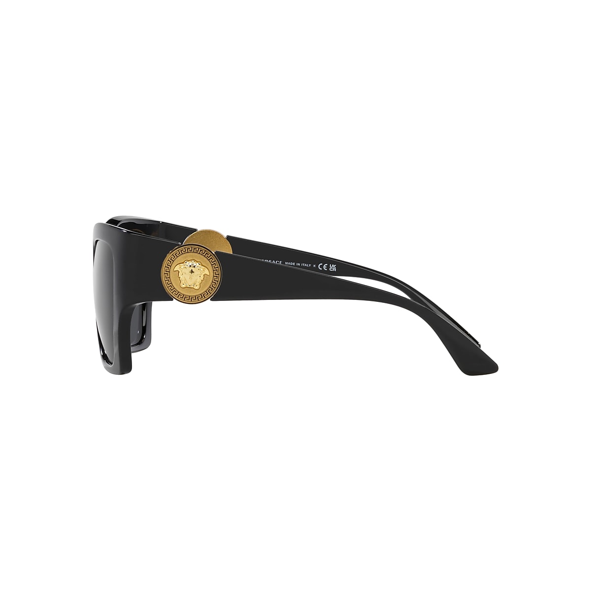 VERSACE VE4452 Black - Woman Luxury Sunglasses, Dark Grey Lens