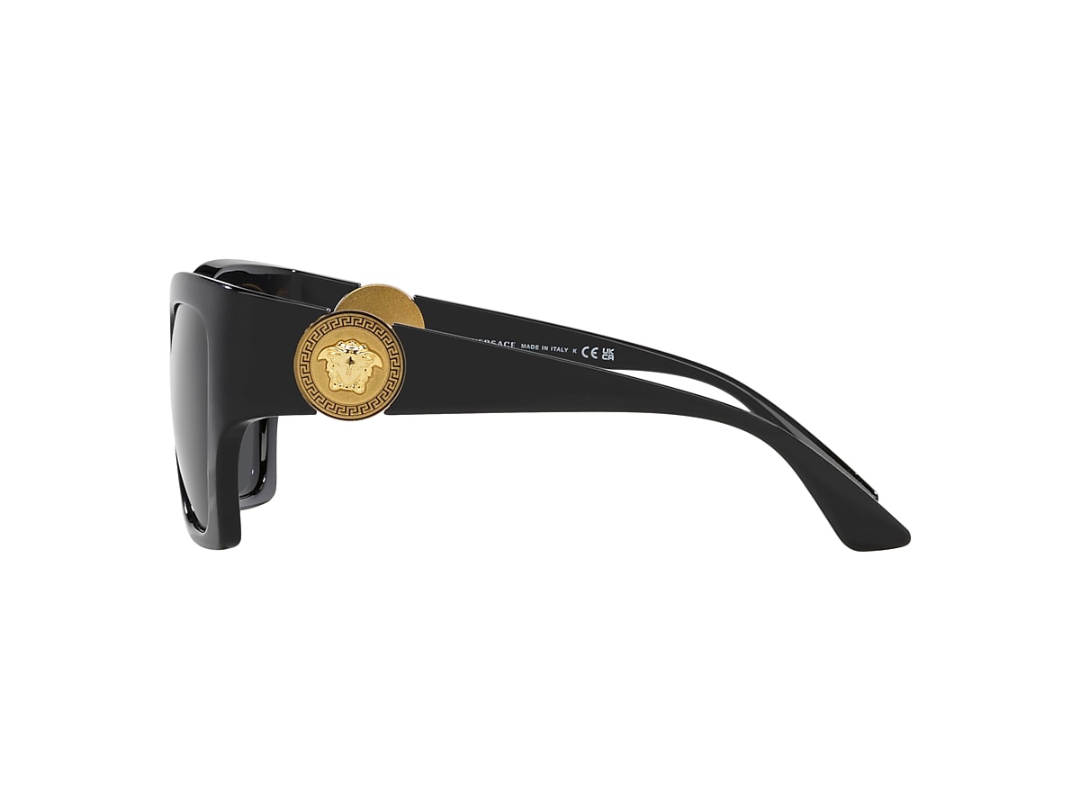 VERSACE VE4452 Black - Women Luxury Sunglasses, Dark Grey Lens