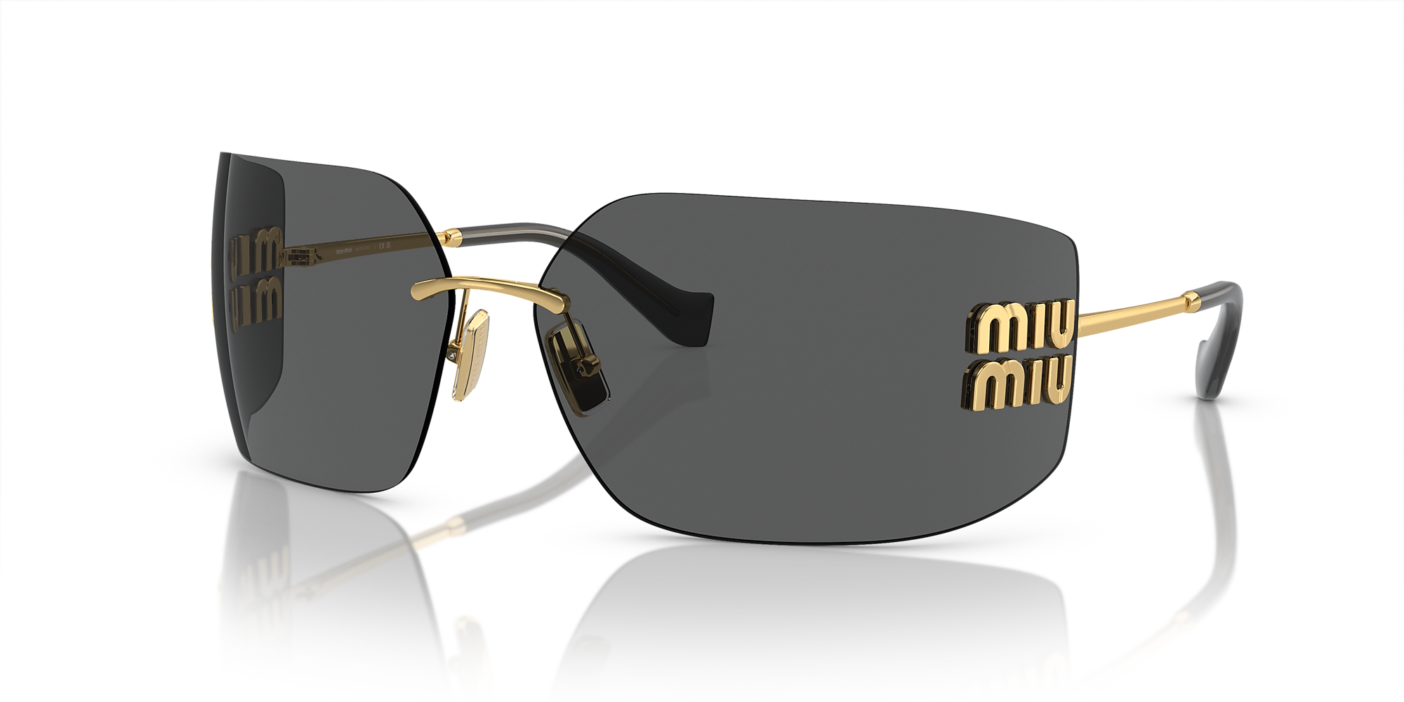 Miu Miu MU 54YS 80 Dark Grey & Gold Sunglasses | Sunglass Hut Australia