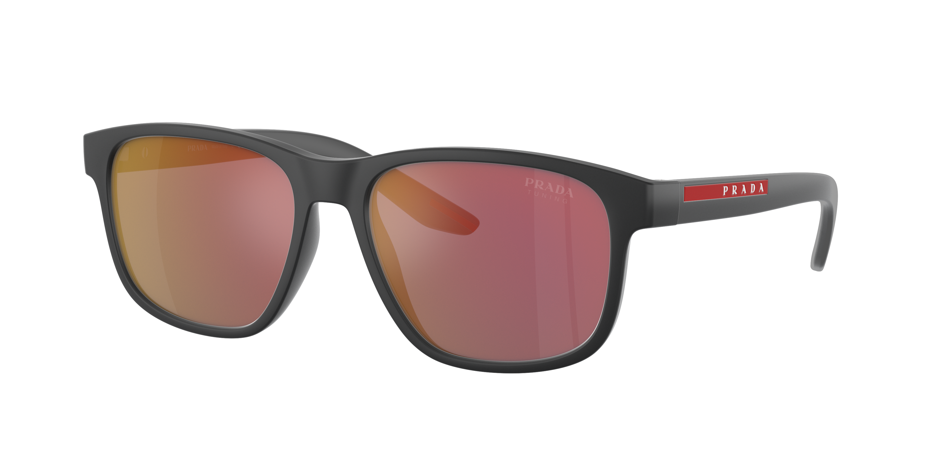Shop Prada Linea Rossa Man Sunglasses Ps 06ys In Dark Grey Mirror Red