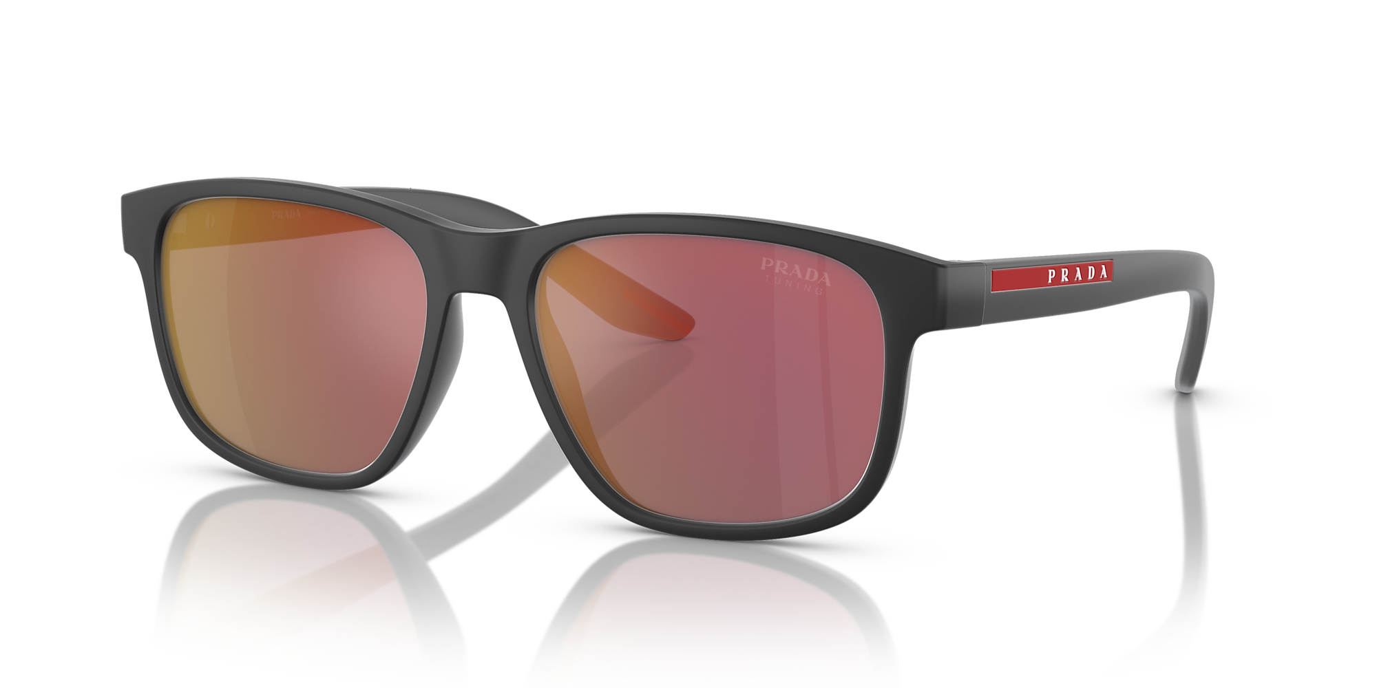 Prada Linea Rossa PS 06YS 56 Dark Grey Mirror Red & Grey Rubber ...