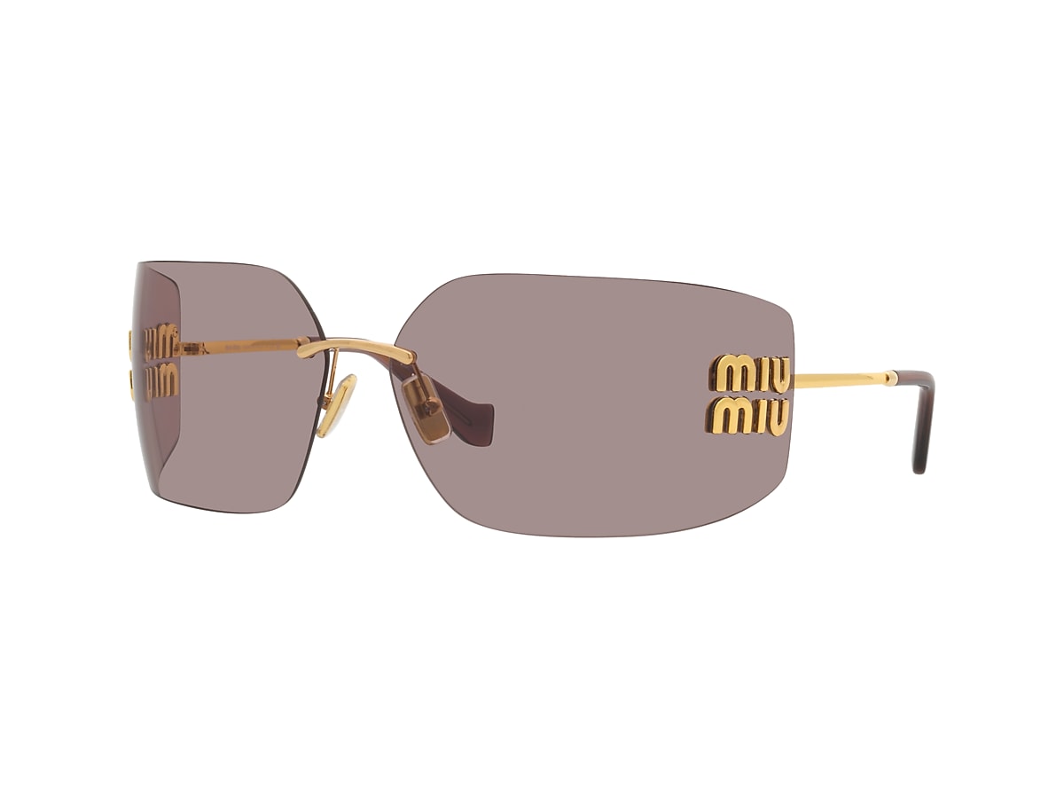Miu Miu MU 54YS 80 Light Purple Brown & Gold Sunglasses | Sunglass  