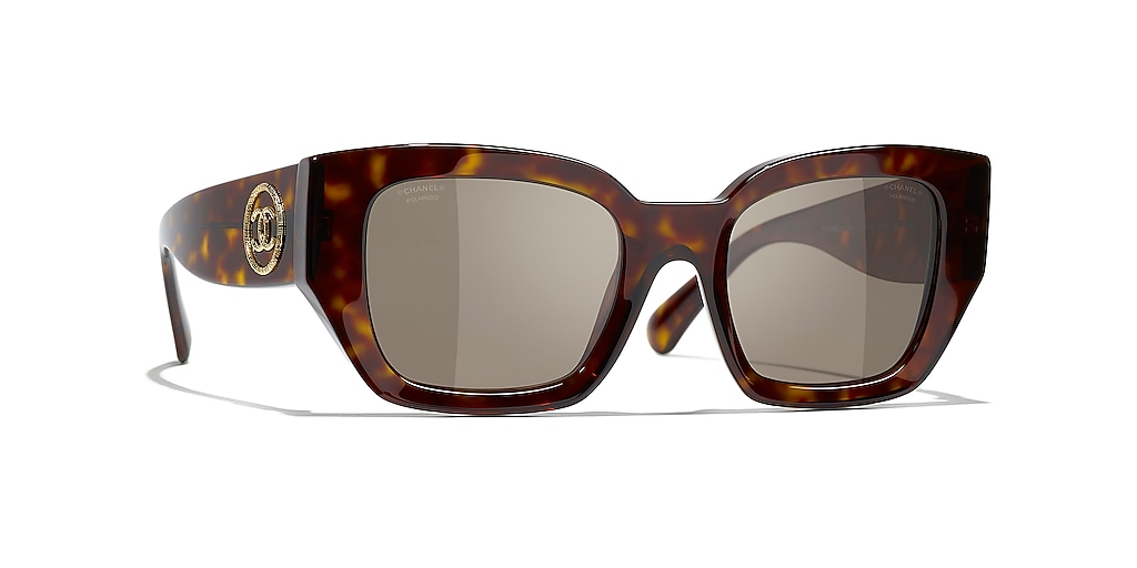 Chanel Square Sunglasses CH5506 51 Brown & Dark Tortoise Polarised ...