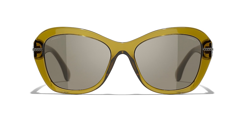 Chanel Butterfly Sunglasses CH5510 55 Brown & Khaki Sunglasses