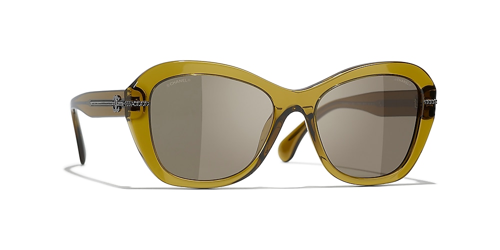 Chanel Butterfly Sunglasses CH5510 55 Brown & Khaki Sunglasses