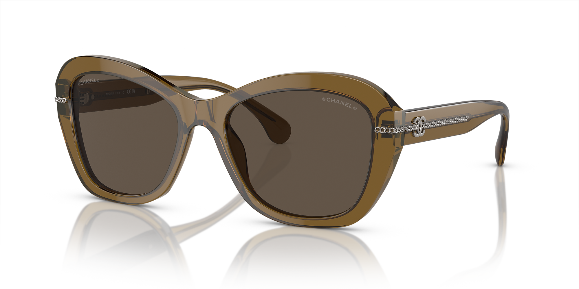 Chanel Butterfly Sunglasses CH5510 55 Brown & Khaki Sunglasses