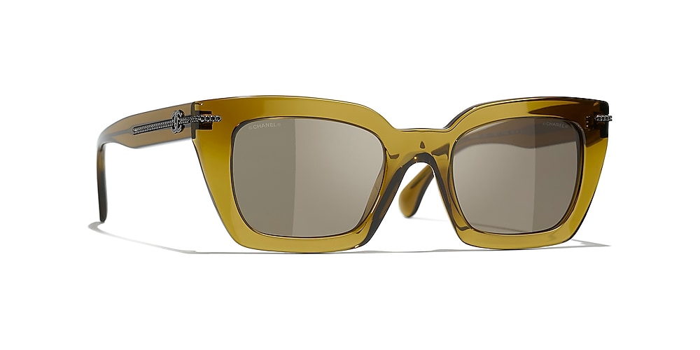 Chanel Square Sunglasses CH5509 51 Brown & Khaki Sunglasses