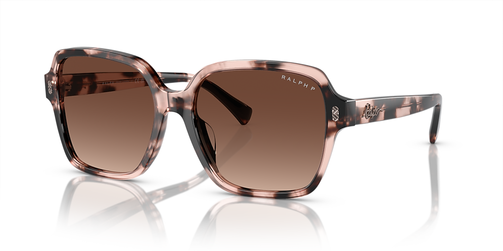 Ralph RA5304U 57 Polar Gradient Polarized USA | Hut Shiny & Pink Sunglass Brown Sunglasses Havana