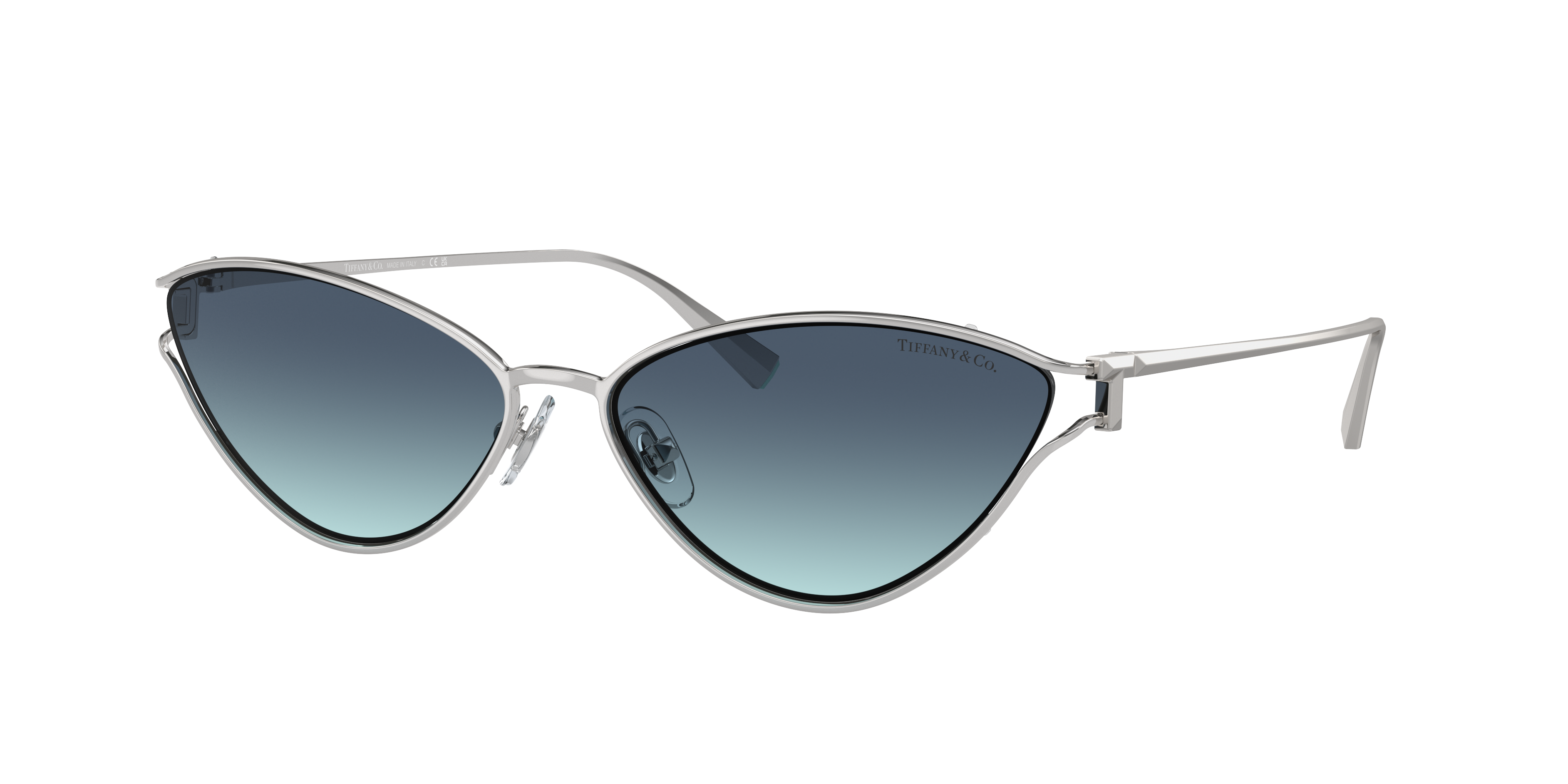 TIFFANY & CO. TF3095 Plateado - Gafas de Sol femenino, lentes Azul celeste  y azul degradado