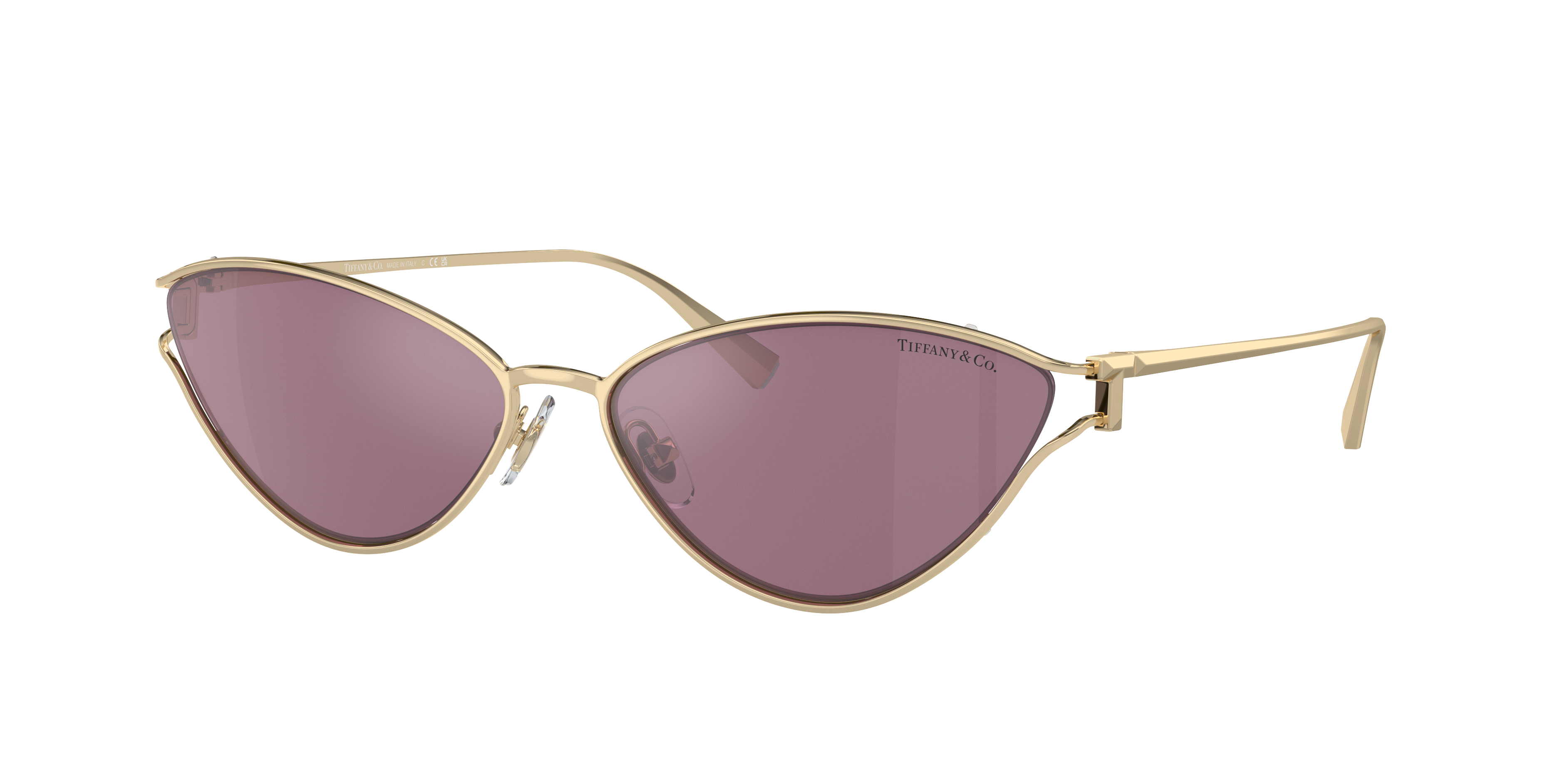 TIFFANY & CO. TF3095 Pale Gold - Women Luxury Sunglasses, Pink Mirror Lens