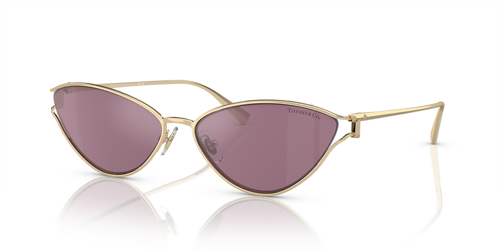 Tiffany & Co. TF3095 61 Pink Mirror & Pale Gold Sunglasses