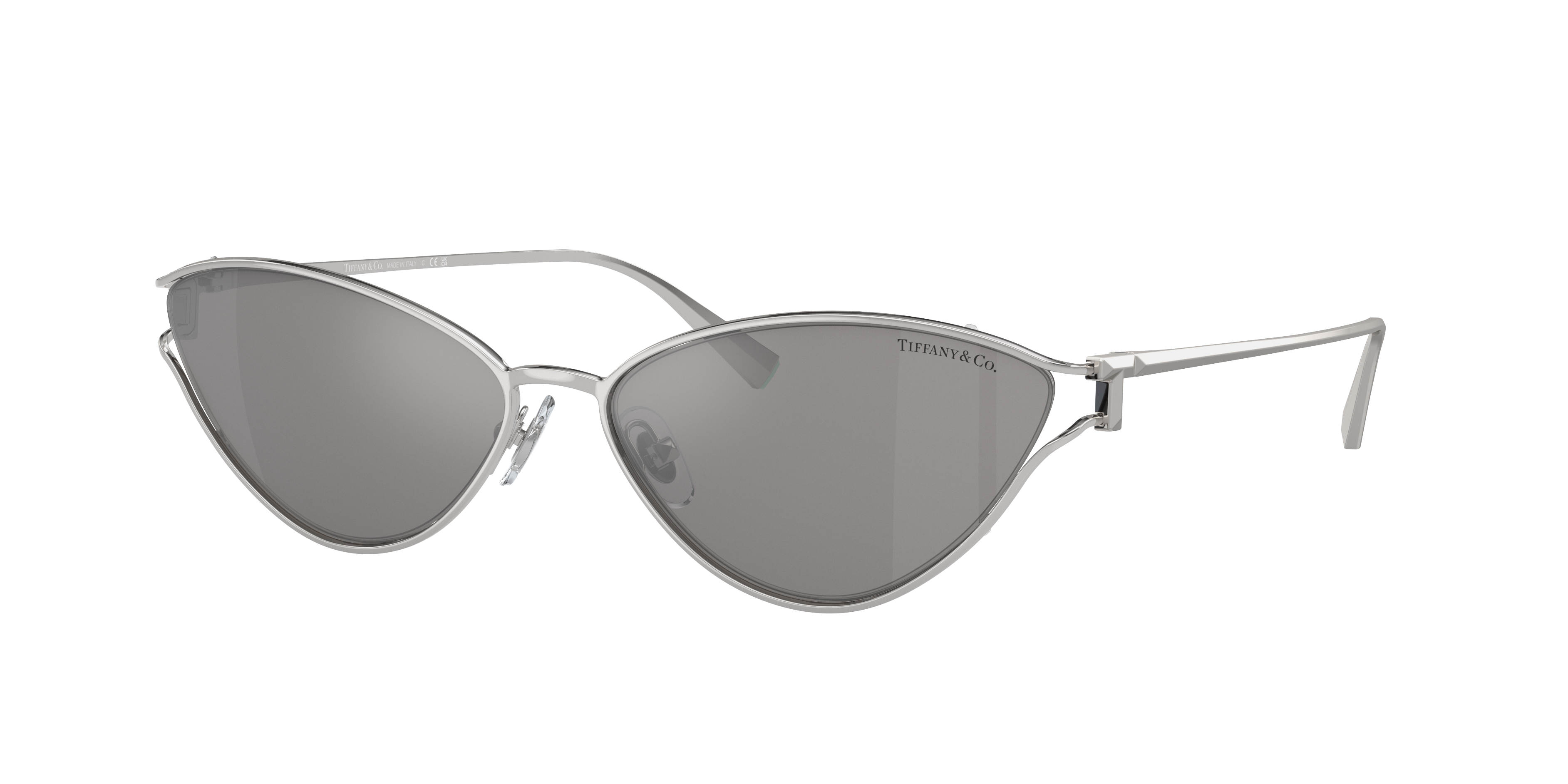 TIFFANY & CO. TF3095 Silver - Woman Luxury Sunglasses, Light Grey Mirror  Silver Lens