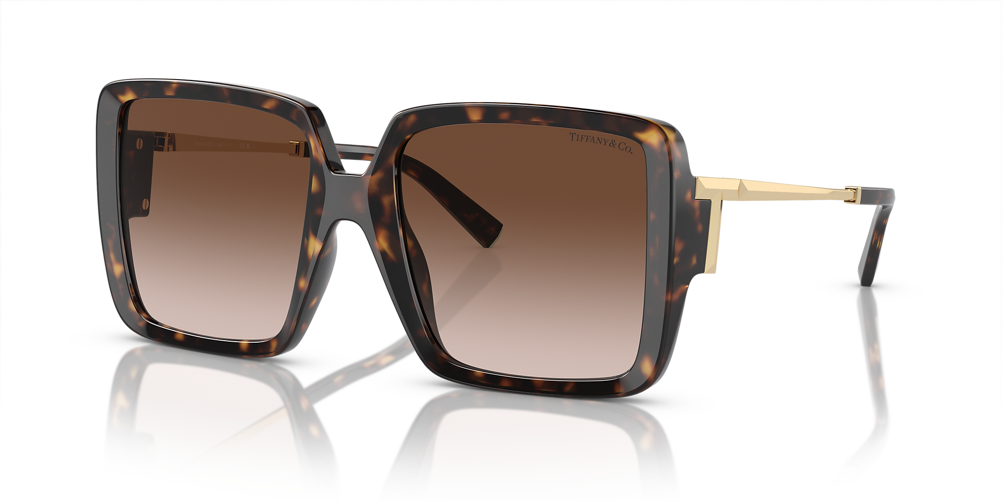 Tiffany & Co. TF4212U 55 Brown Gradient & Havana Sunglasses Sunglass