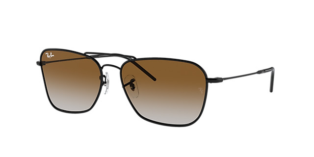 Ray-Ban RBR0102S Caravan Reverse 58 Brown & Black Sunglasses