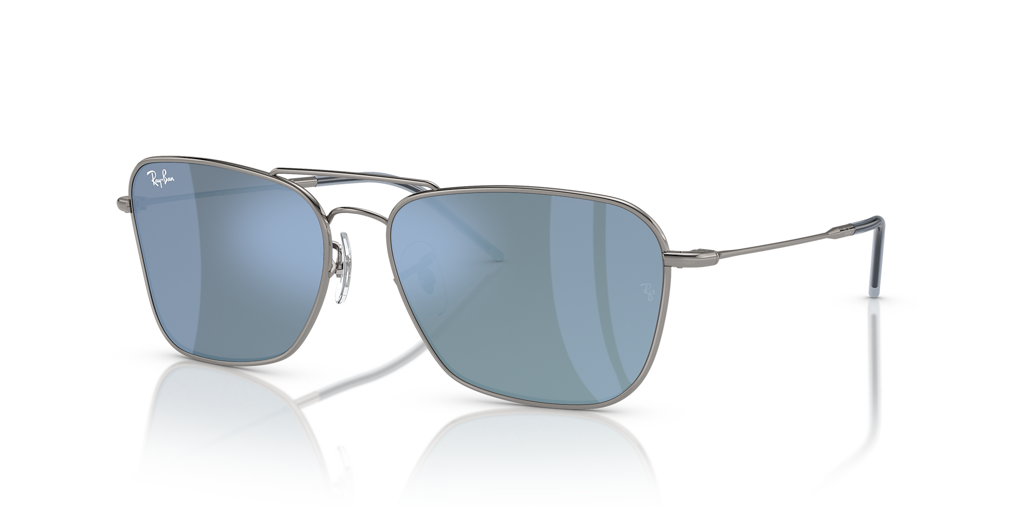 Ray-Ban RBR0102S Caravan Reverse Gunmetal / Light Blue / Mirror image 1