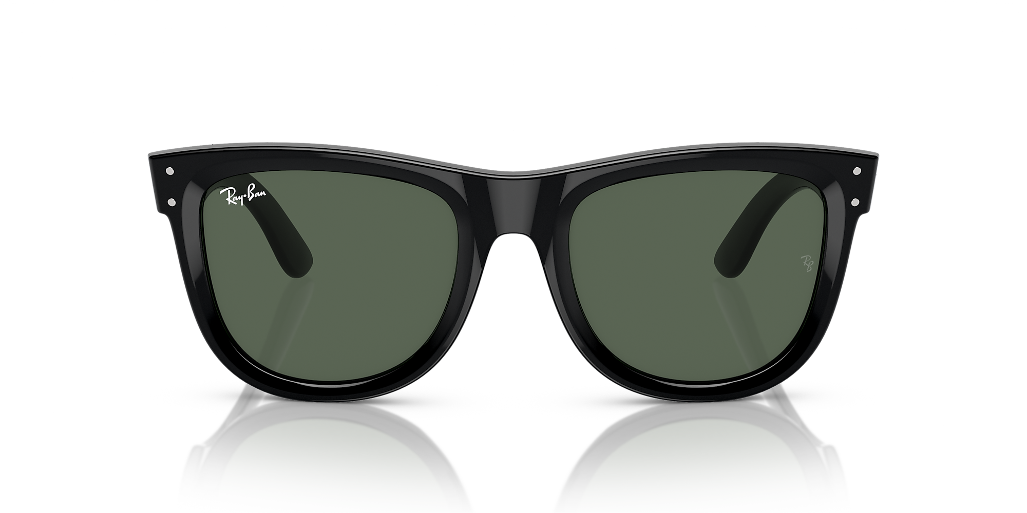 Ray-Ban RBR0502S Wayfarer Reverse Black / Green / Classic G-15 image 2