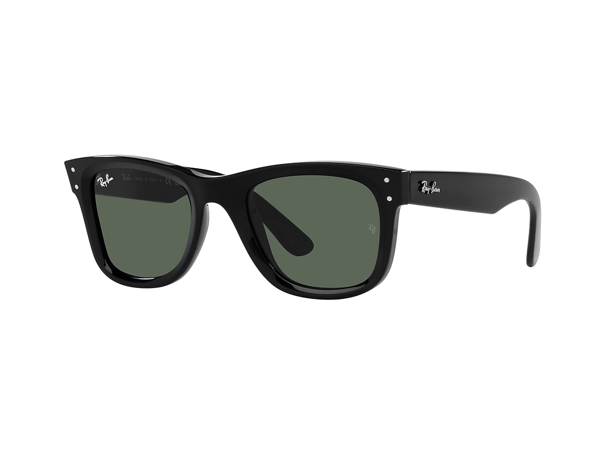 RAY-BAN RBR0502S Wayfarer Reverse Black - Unisex Sunglasses, Dark Green Lens