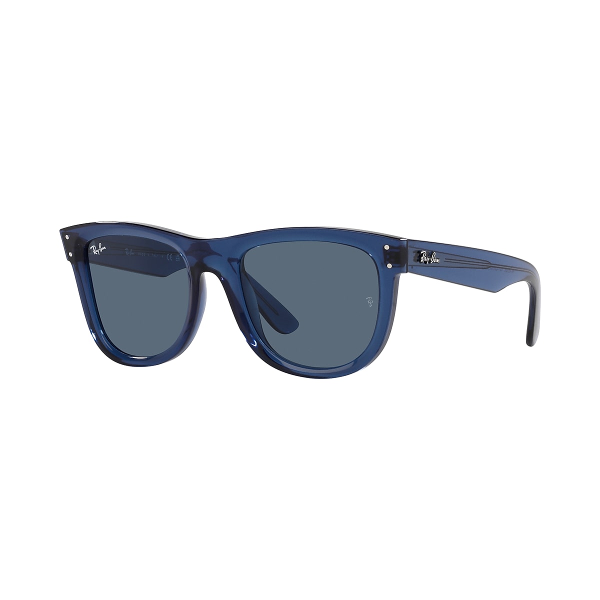 RAY-BAN RBR0502S Wayfarer Reverse Transparent Navy Blue - Unisex  Sunglasses, Blue Lens