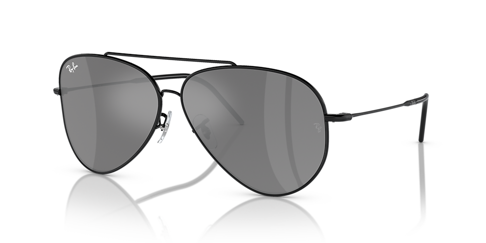 Ray-Ban RBR0101S Aviator Reverse 59 Silver & Black Sunglasses