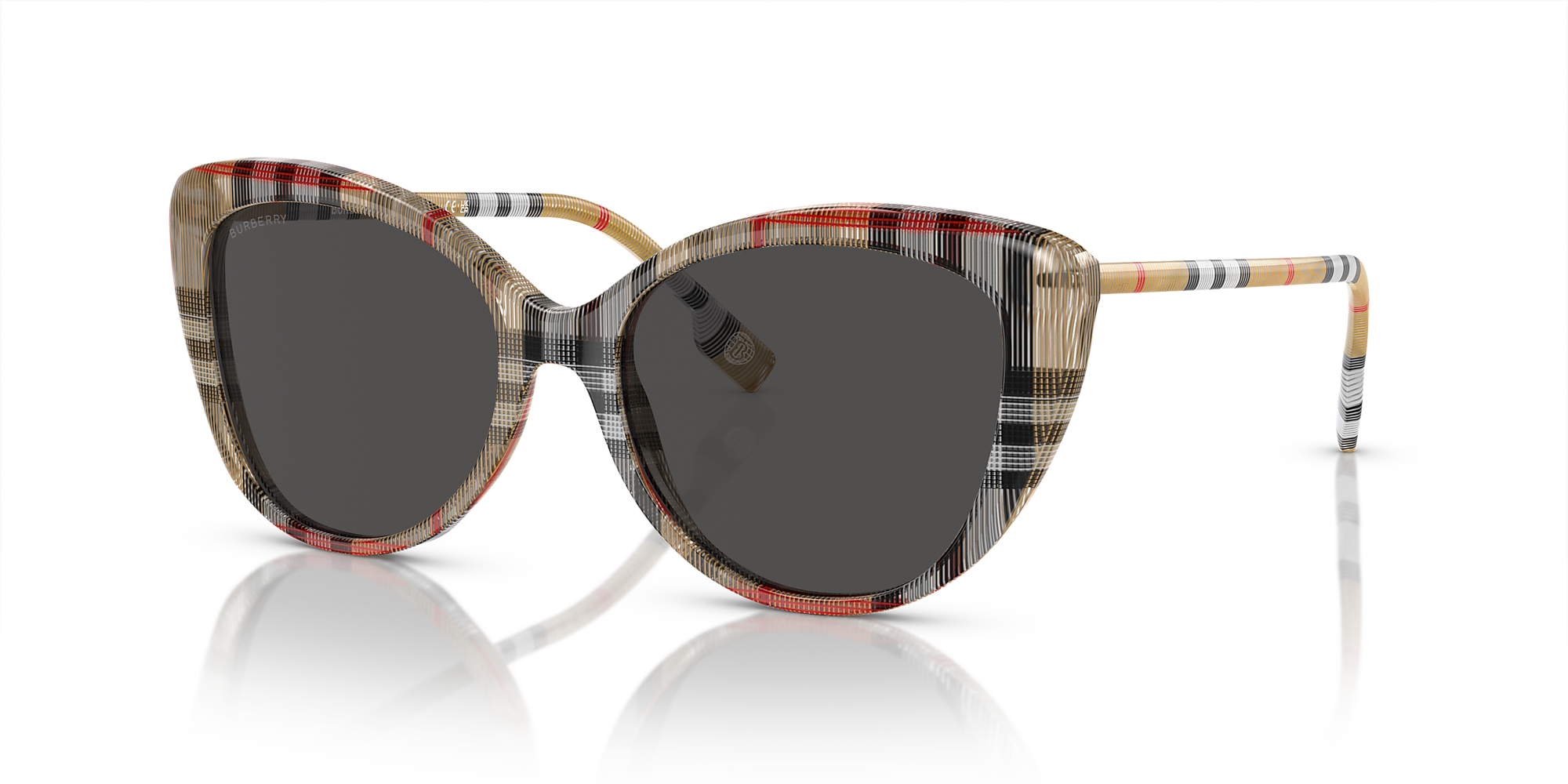 Burberry BE4407 54 Dark Grey & Vintage Check Sunglasses Sunglass Hut USA