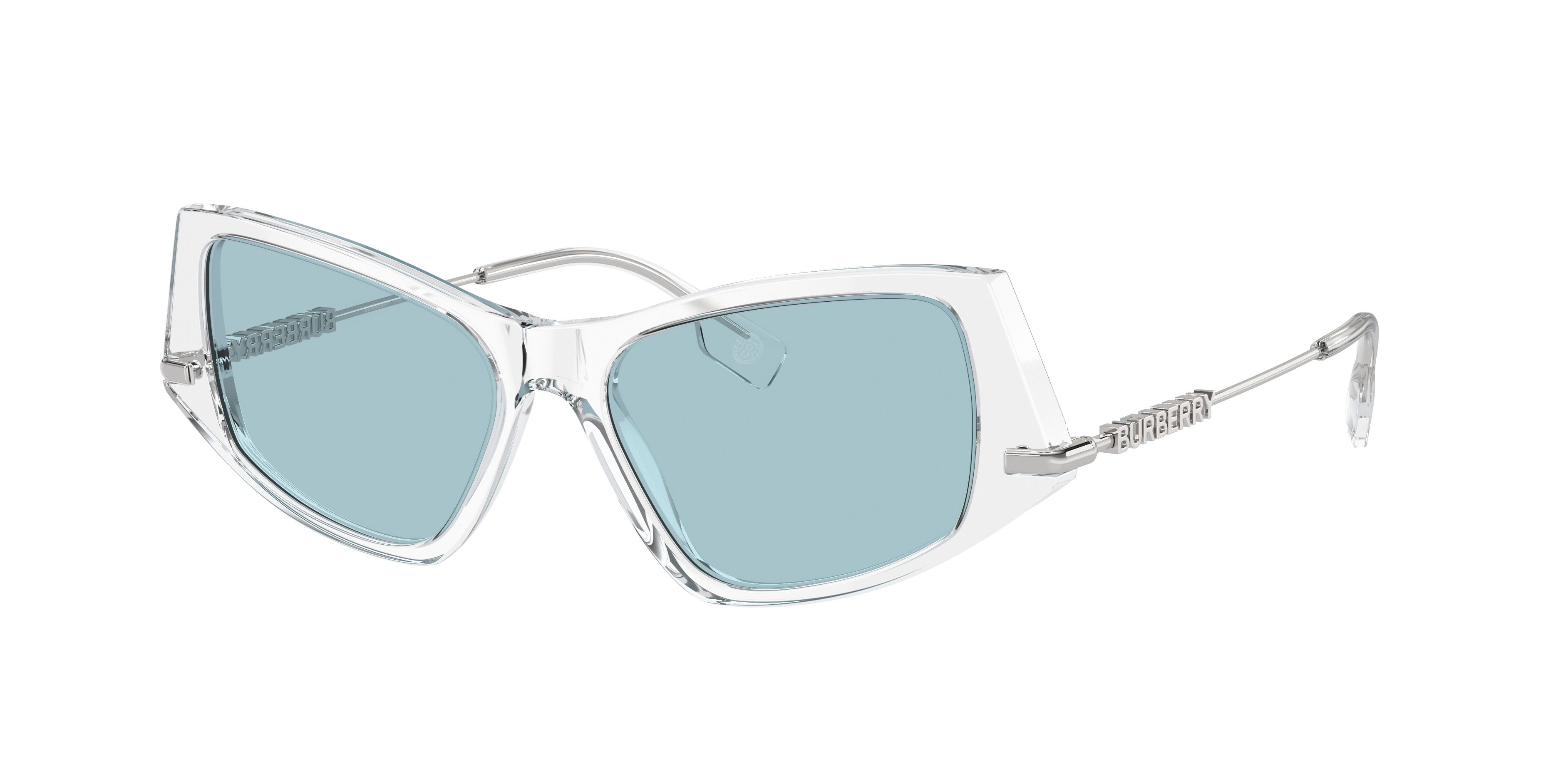BURBERRY BE4408 Transparent - Woman Luxury Sunglasses, Light Azure Lens