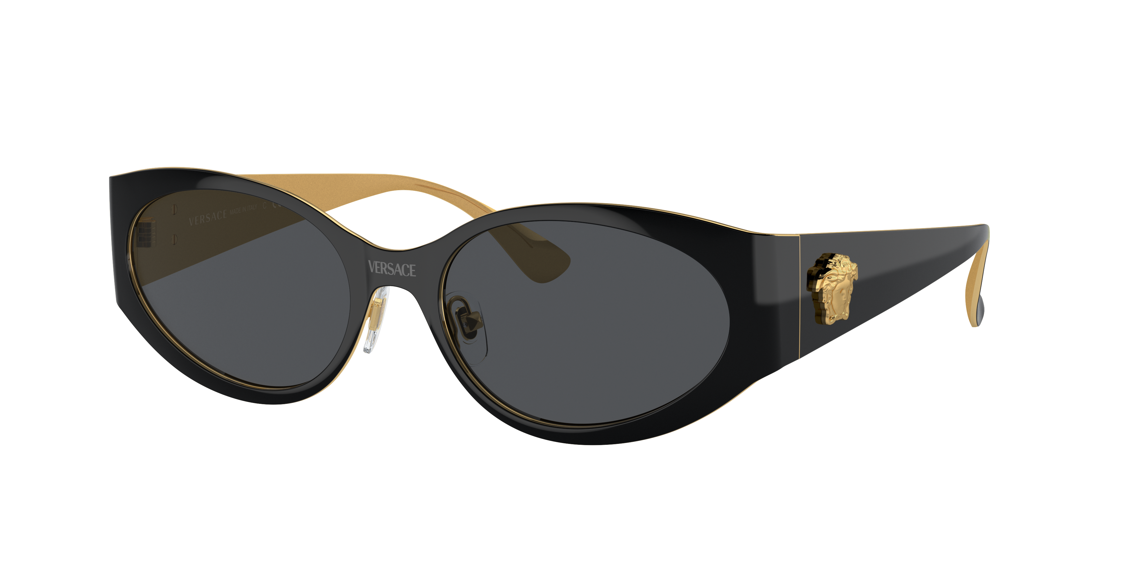 Versace VE4457 55 Dark Grey Polarized & Black Polarised Sunglasses |  Sunglass Hut Australia