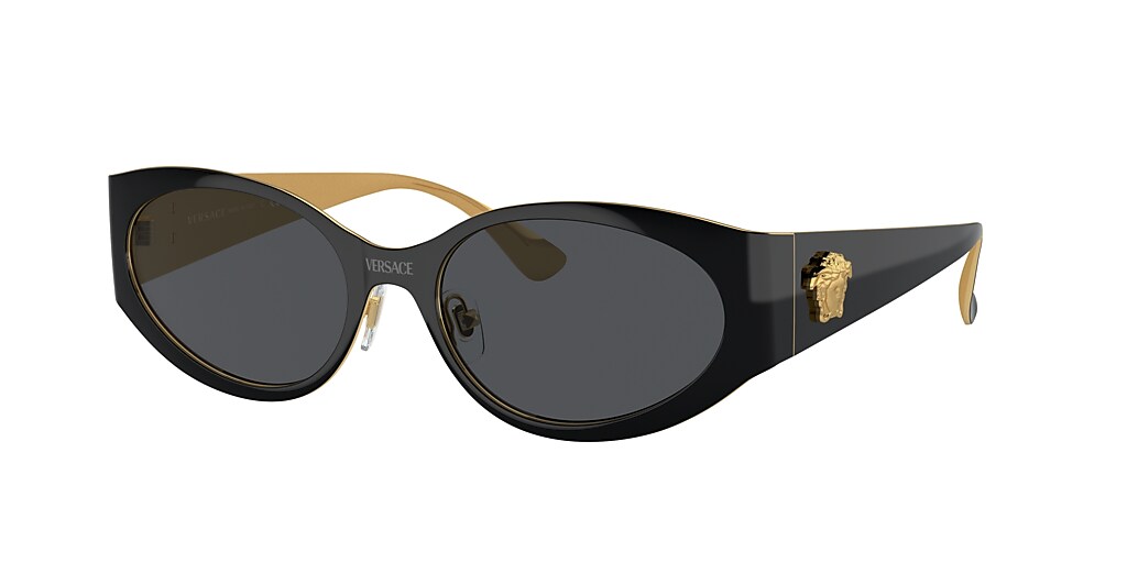 Versace VE2263 56 Dark Grey & Black Sunglasses | Sunglass Hut USA