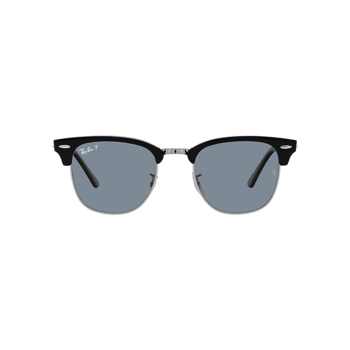 Ray-Ban RB3016 Clubmaster 51 Blue & Black On Silver Polarized 