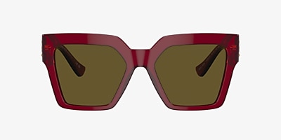 Versace VE4458 54 Dark Brown & Bordeaux Sunglasses