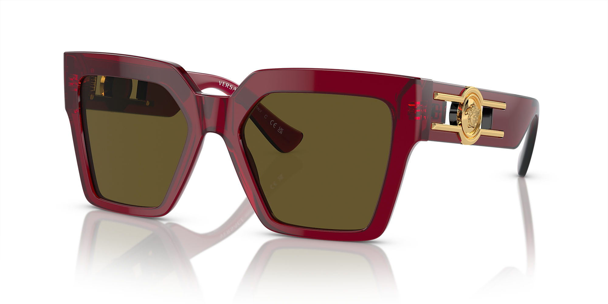 Versace VE4458 54 Dark Brown & Bordeaux Sunglasses Sunglass Hut USA