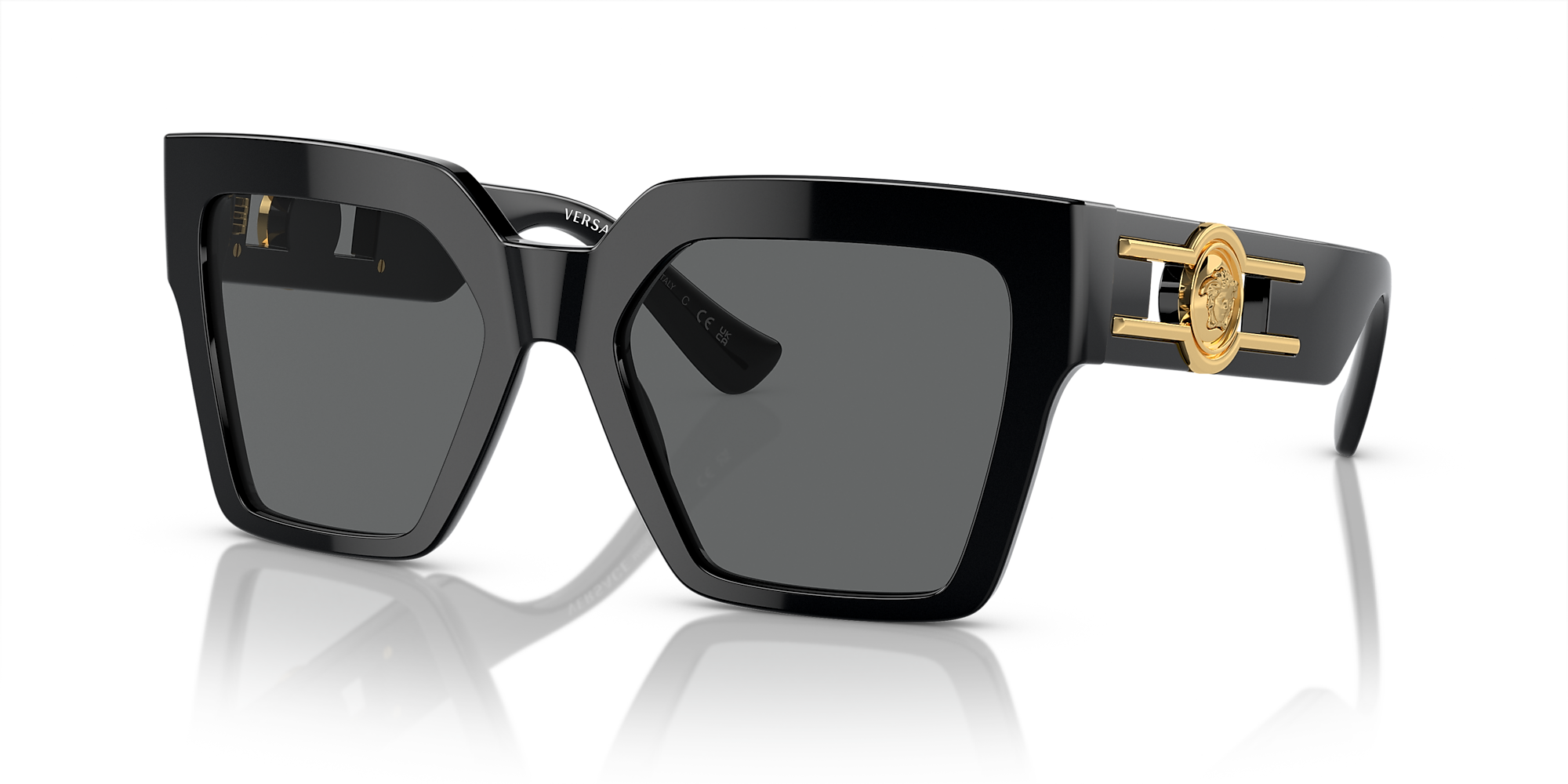 Versace Ve4458 54 Dark Grey And Black Sunglasses Sunglass Hut Usa 