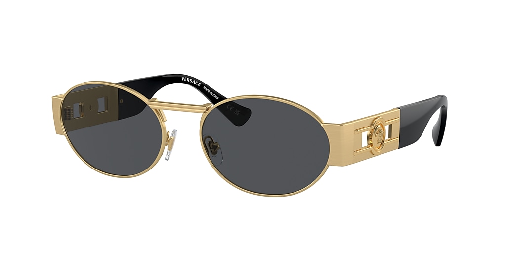 Versace VE2264 56 Dark Grey & Matte Gold Sunglasses | Sunglass Hut ...