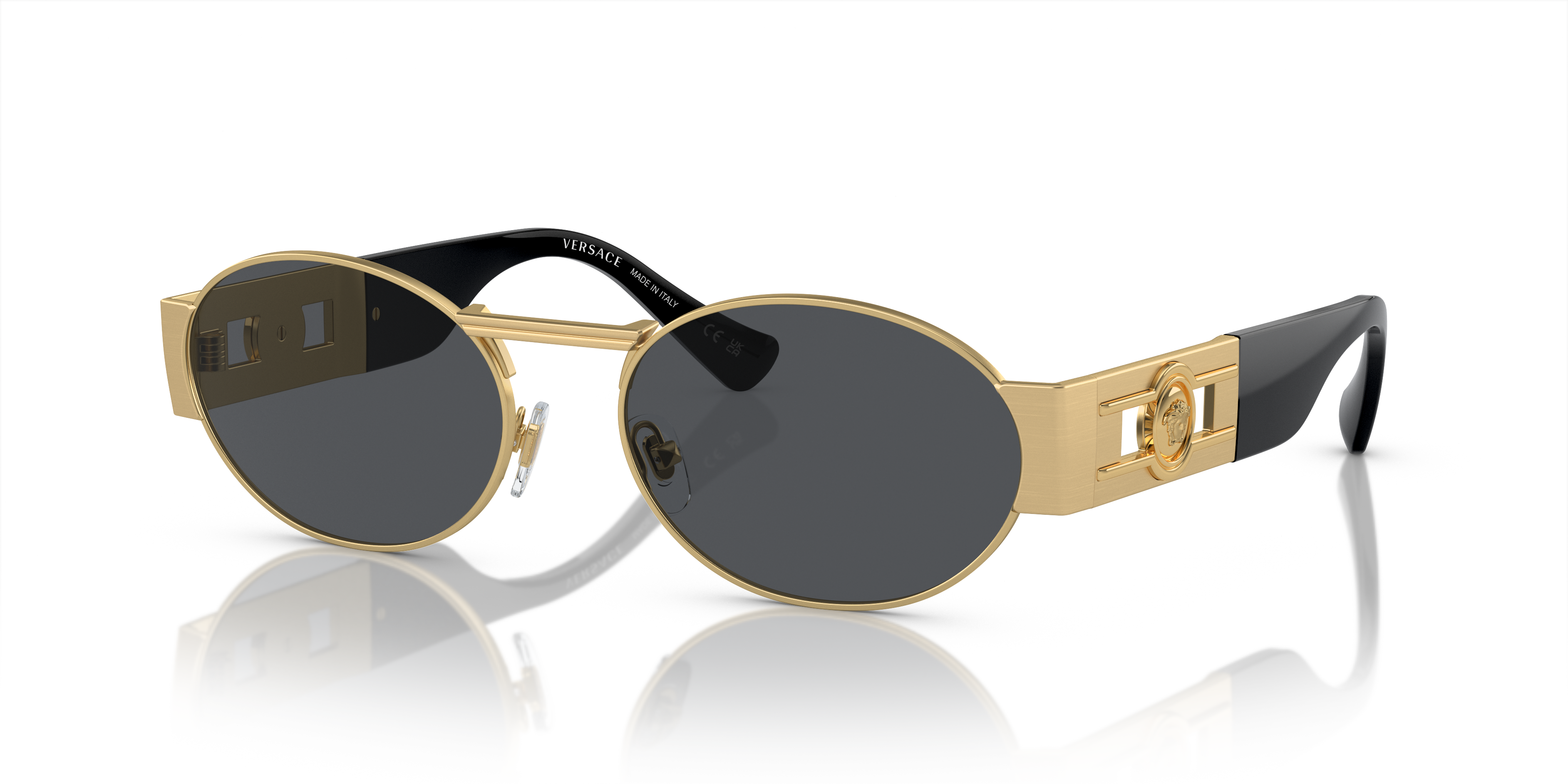 Versace VE2140 01 Dark Grey & Gold Sunglasses | Sunglass Hut USA