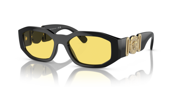 Óculos de sol Versace Medusa Biggie VE4361, formato retangular, armação em acetato, lente cinza degradê