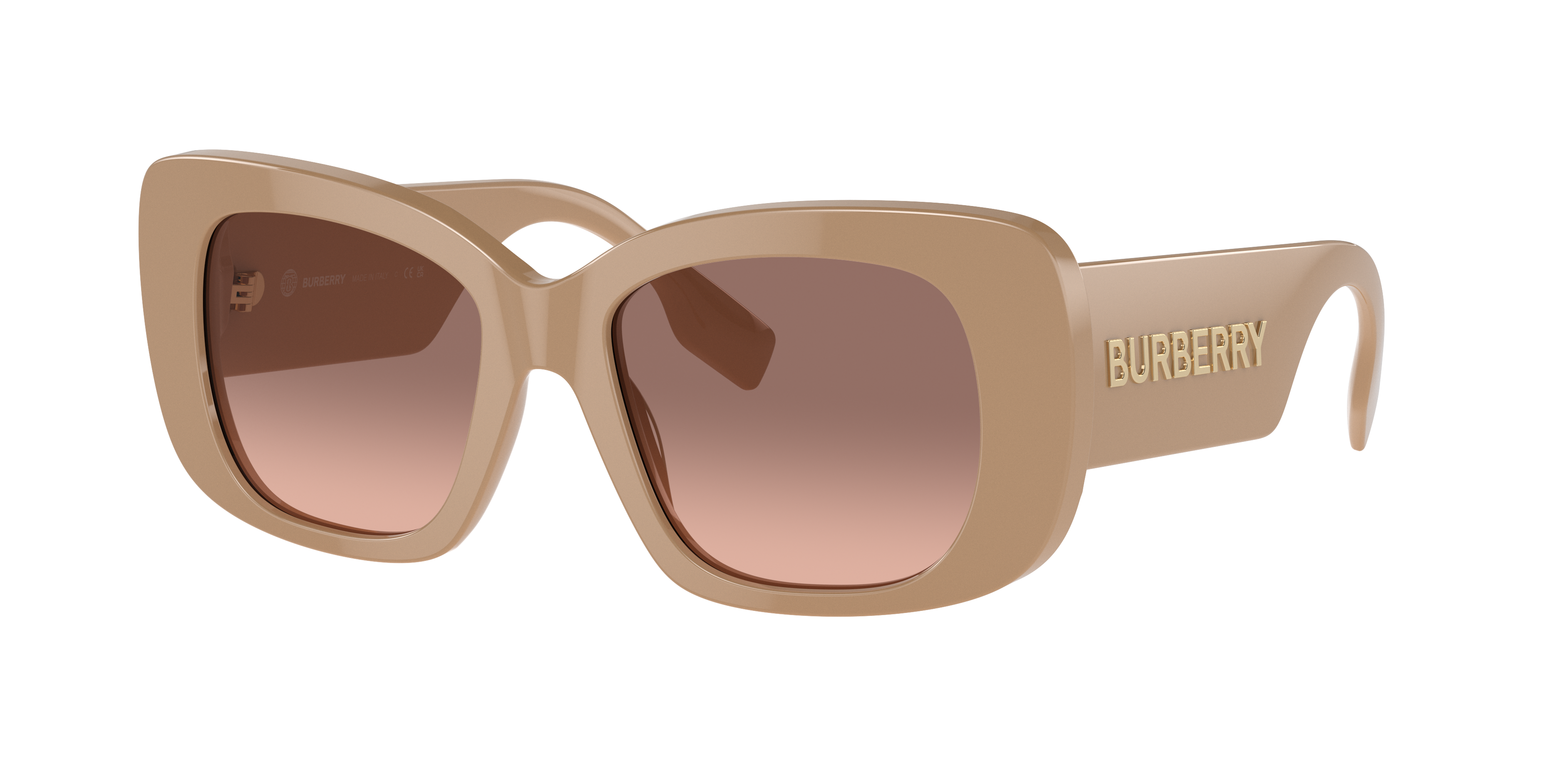 Shop Burberry Woman Sunglass Be4410 In Pink Gradient Dark Brown