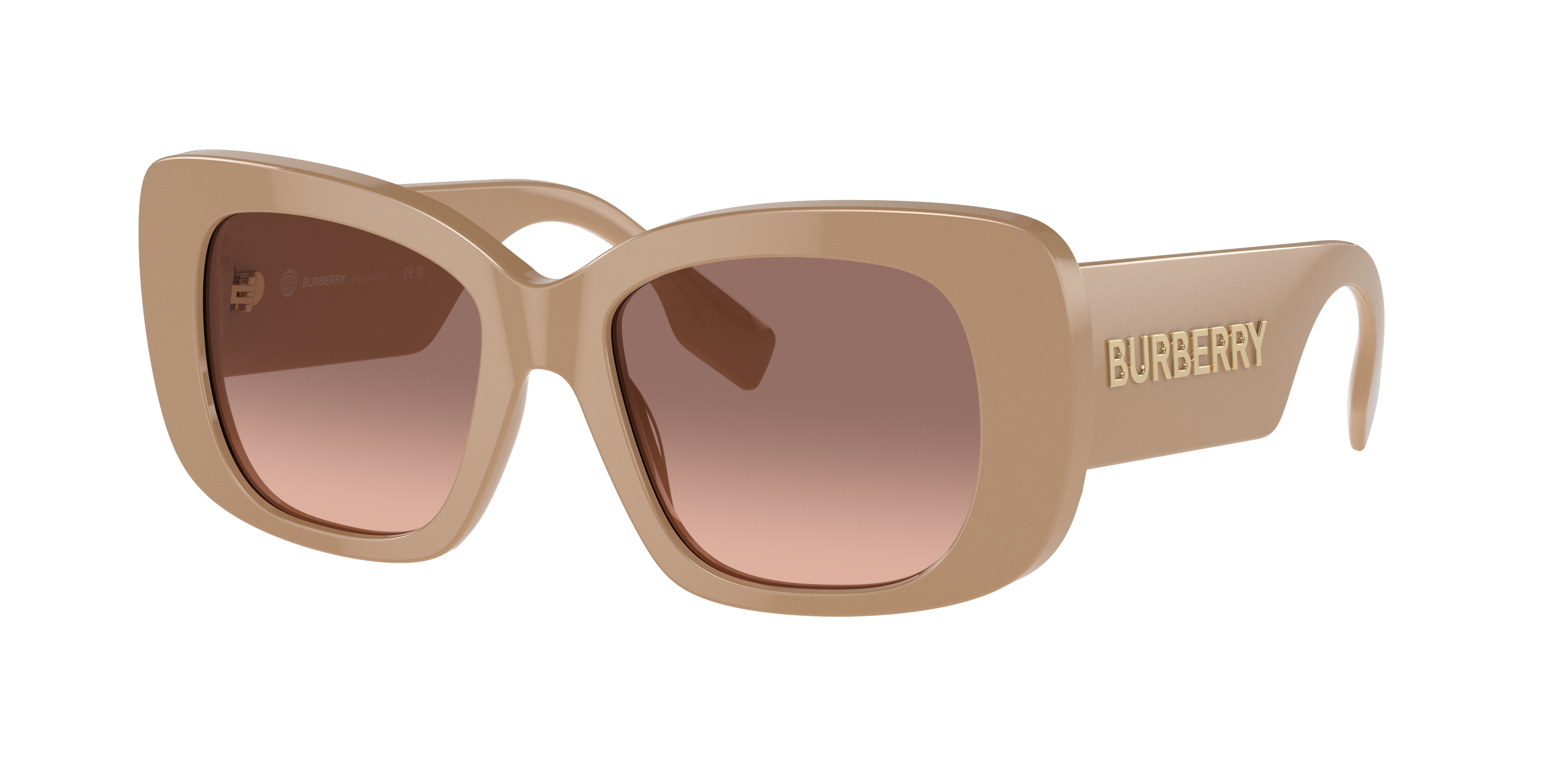 Shop Burberry Woman Sunglasses Be4410 In Pink Gradient Dark Brown