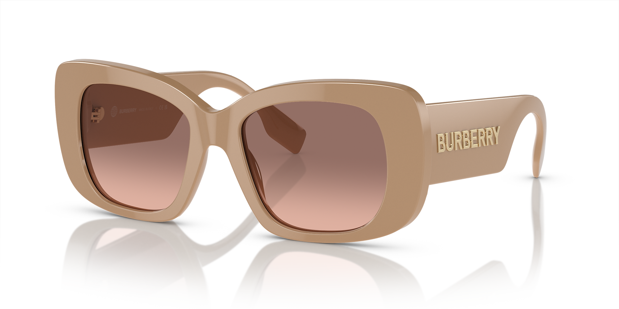 Burberry BE4410 52 Pink Gradient Dark Brown & Beige Sunglasses ...