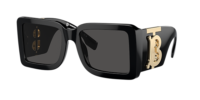 BURBERRY BE4406U Black - Women Luxury Sunglasses, Dark Grey Lens