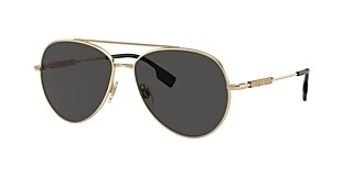 Burberry BE3147 58 Dark Grey & Light Gold Sunglasses | Sunglass 