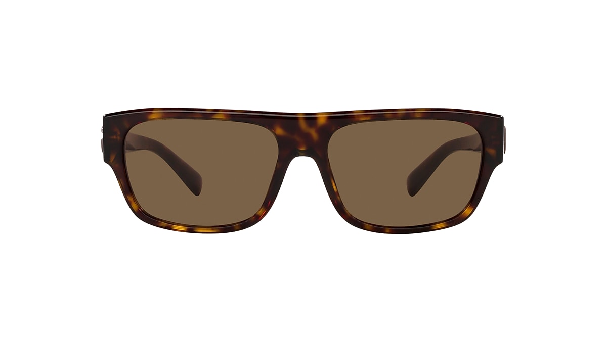 DOLCE&GABBANA DG4455 Havana - Man Luxury Sunglasses, Dark Brown Lens