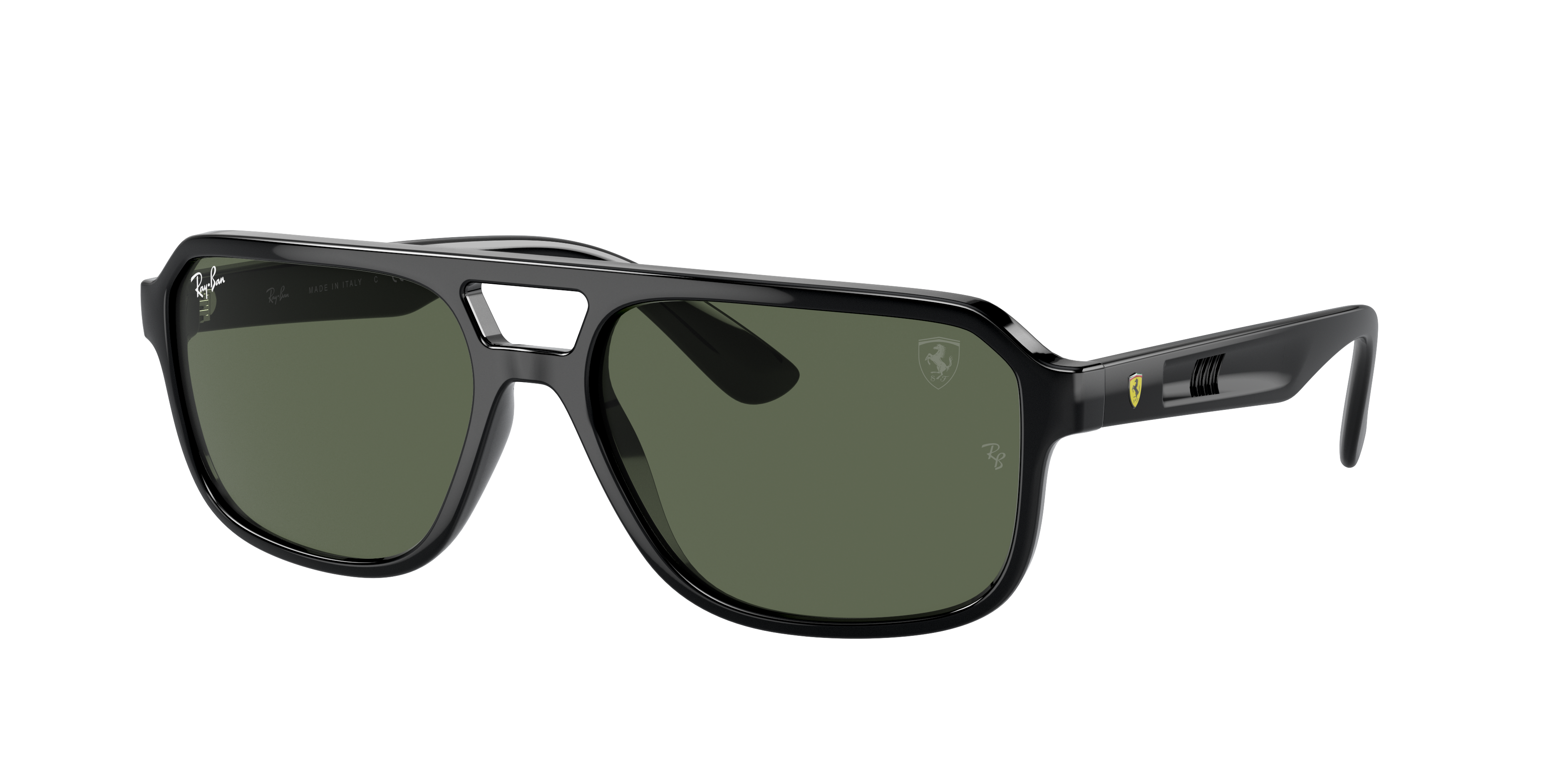 RAY-BAN RB4414M Scuderia Ferrari Collection Black - Unisex Sunglasses, Dark  Green Lens