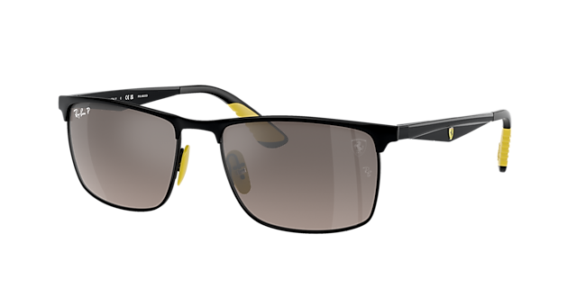 RAY-BAN RB3726M Scuderia Ferrari Collection Black On Black - Unisex  Sunglasses, Grey Lens