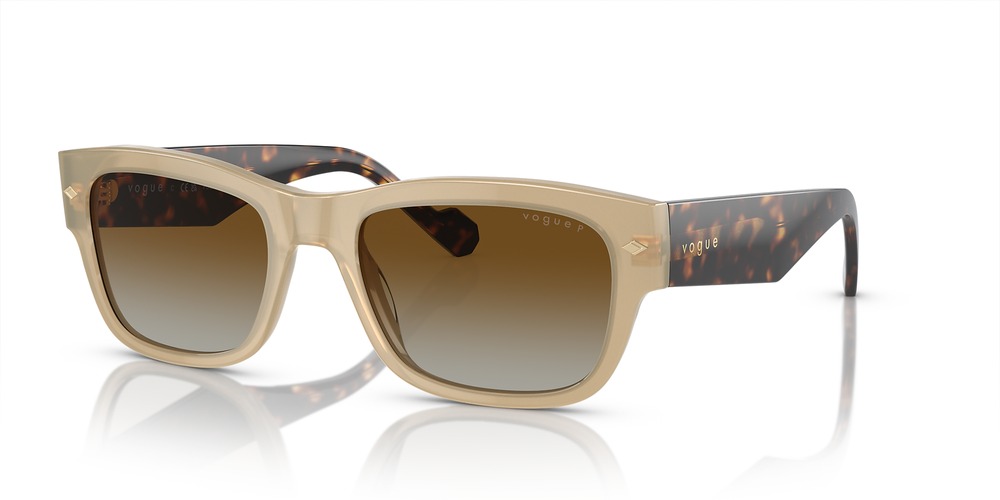Vogue Eyewear VO5530S 55 Polarized Gradient Brown & Opal Beige
