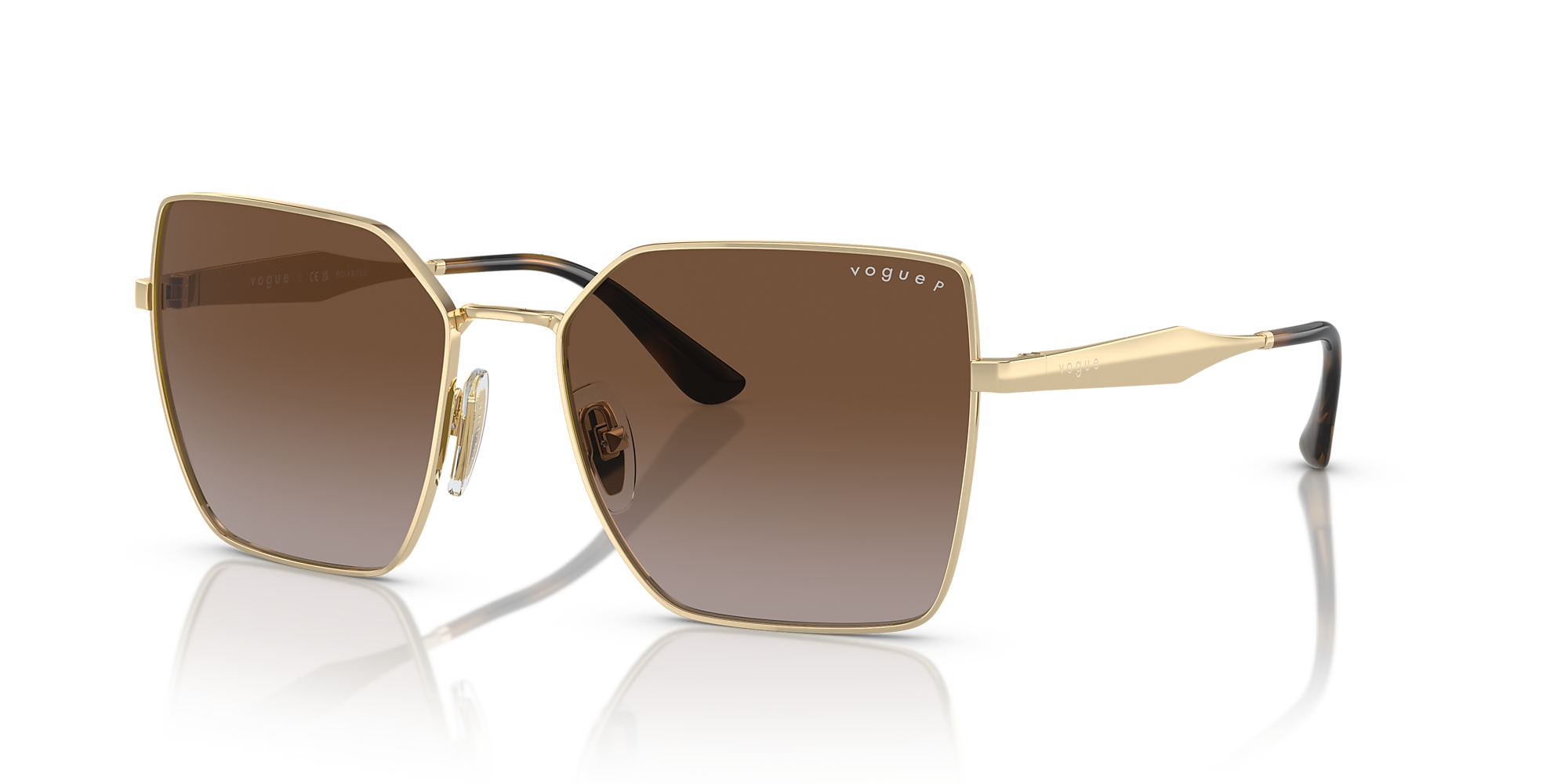 Vogue Eyewear VO4284S 56 Gradient Brown Polar & Pale Gold Polarized