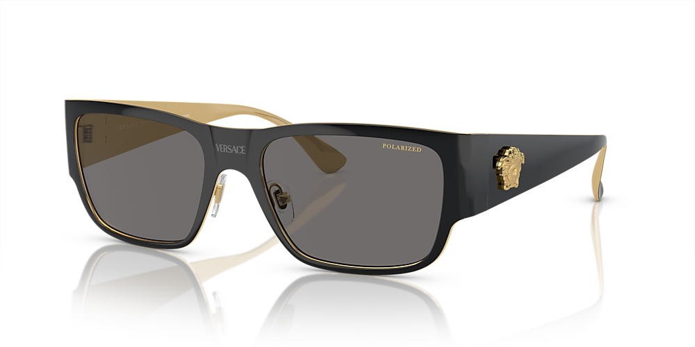 Versace VE2262 56 Dark Grey Polarized & Black Polarized Sunglasses