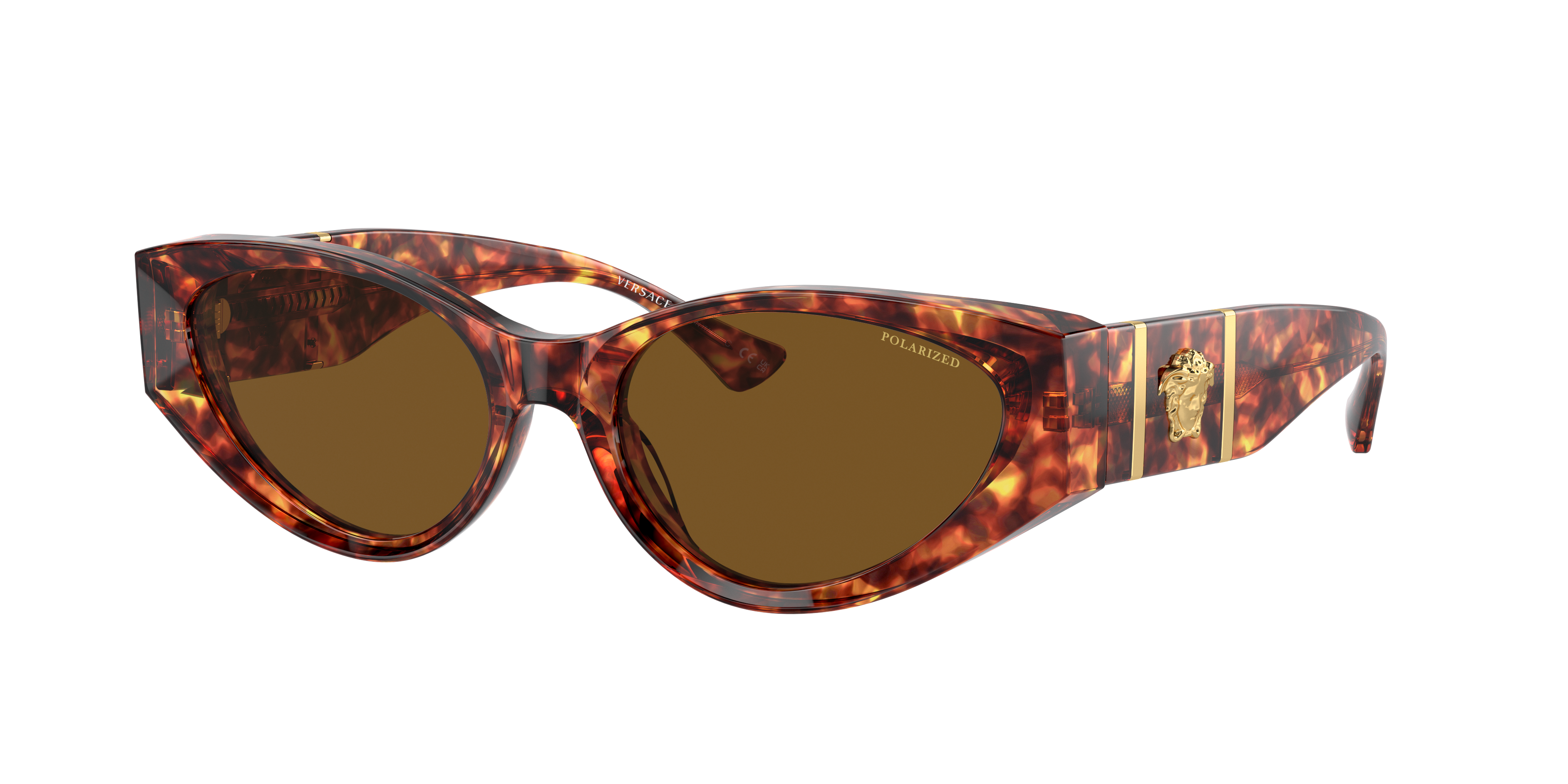 Shop Versace Woman Sunglass Ve4454 In Dark Brown Polar